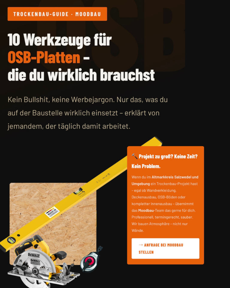 10 Werkzeuge für OSB-Platten – die du wirklich brauchst